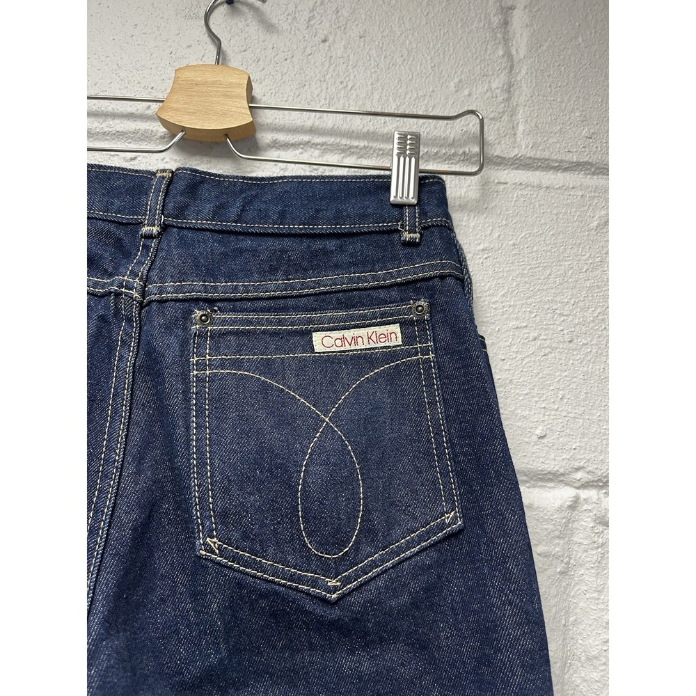 VTG 70s Calvin Klein Jeans High Rise Straight Leg Dark Wash Sz 11 / 26 NEW! - Picture 5 of 13